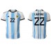 Argentinië Lautaro Martinez #22 Voetbalkleding Thuisshirt WK 2022 Korte Mouwen